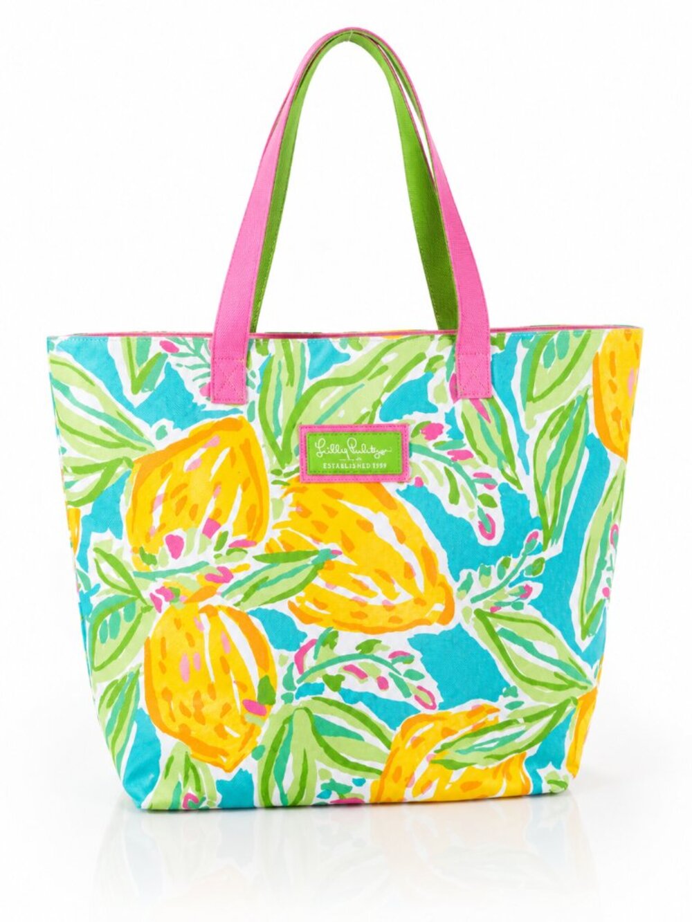 LILLY PULITZER x Estee Lauder Yellow Lemon Floral Tote Bag